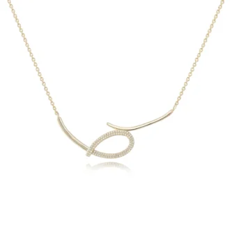 שרשרת עדינה עם תליון מעוגל, מעוטרת באבני זירקון, מתאימה לתכשיטים בסיטונאות.